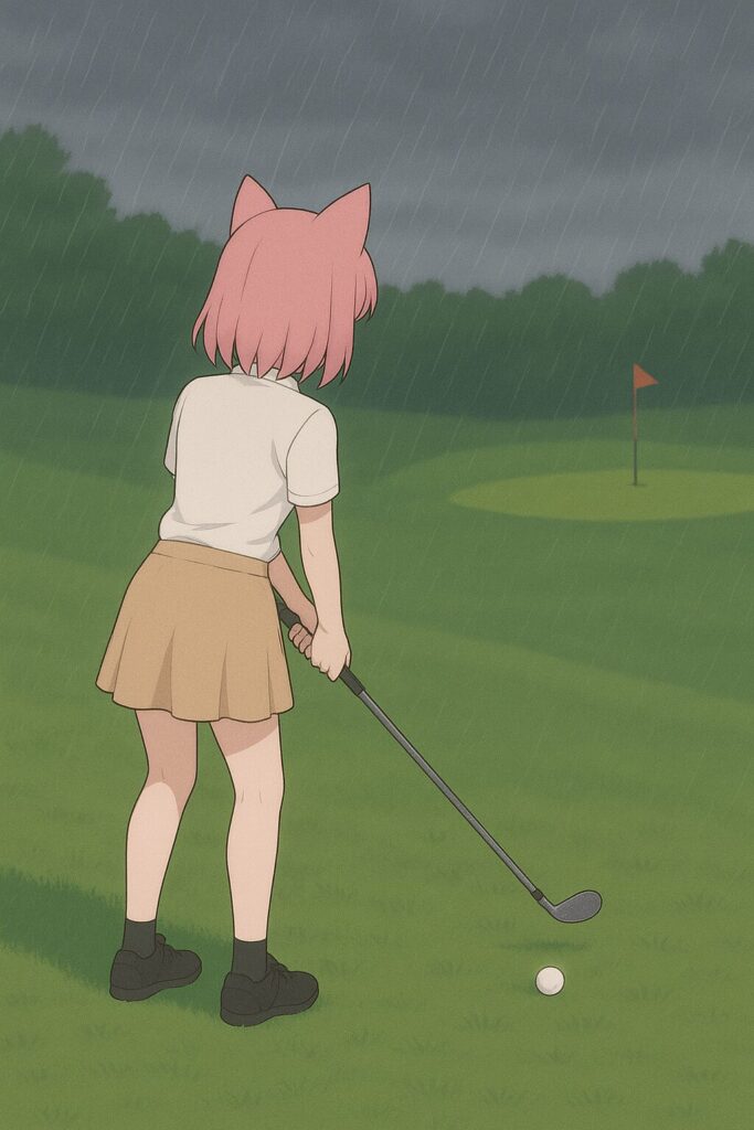 ニャルルがショートアプローチをしようとしているところ