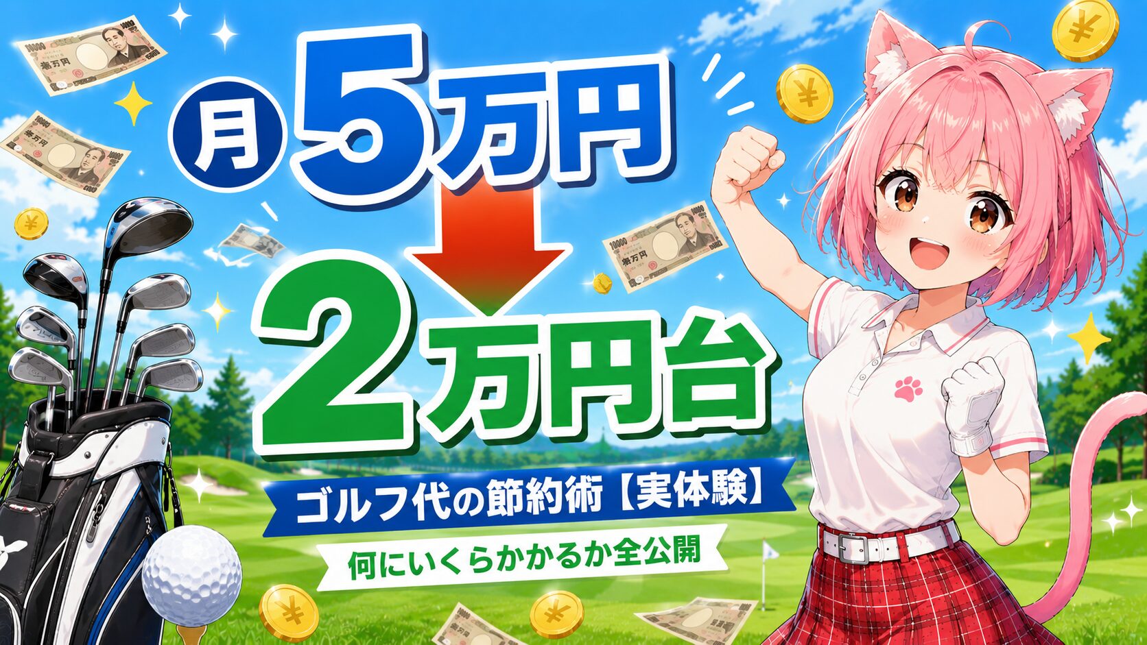 ゴルフの月額費用を月5万円から2万円台に減らした節約術のイメージ画像