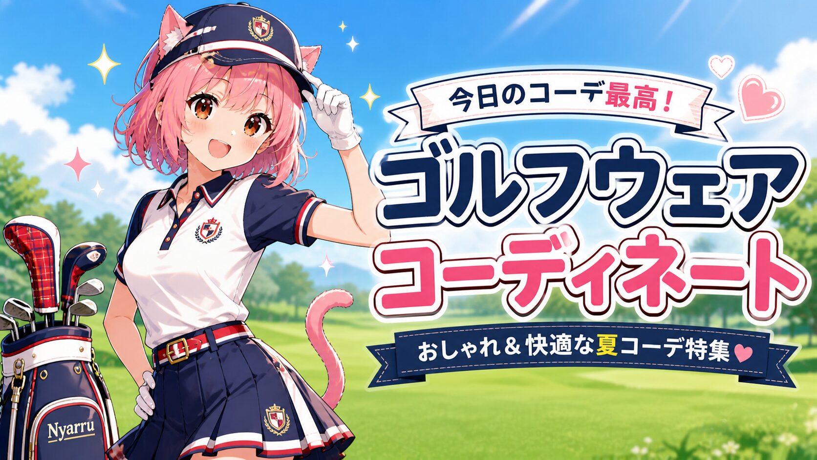 おしゃれなゴルフウェアでテンション上がるニャルル｜アドミラル・セントアンドリューズ好きが語るコーデ論