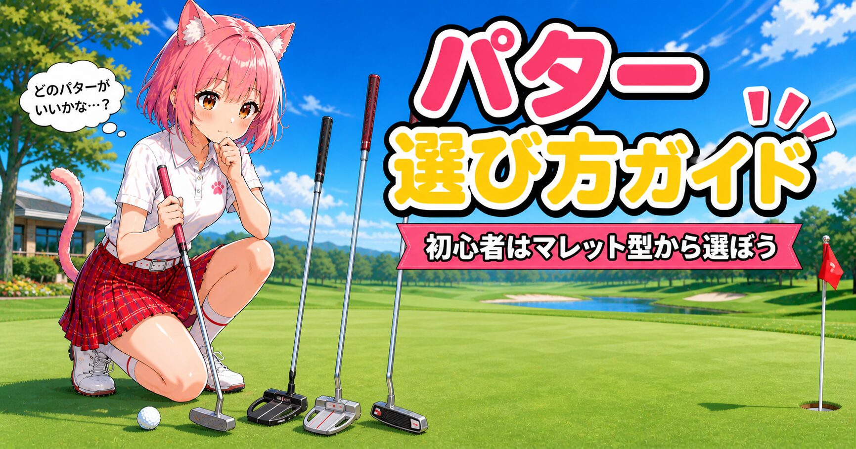 パターを選ぶニャルル｜マレット型・ピン型の違いを比較