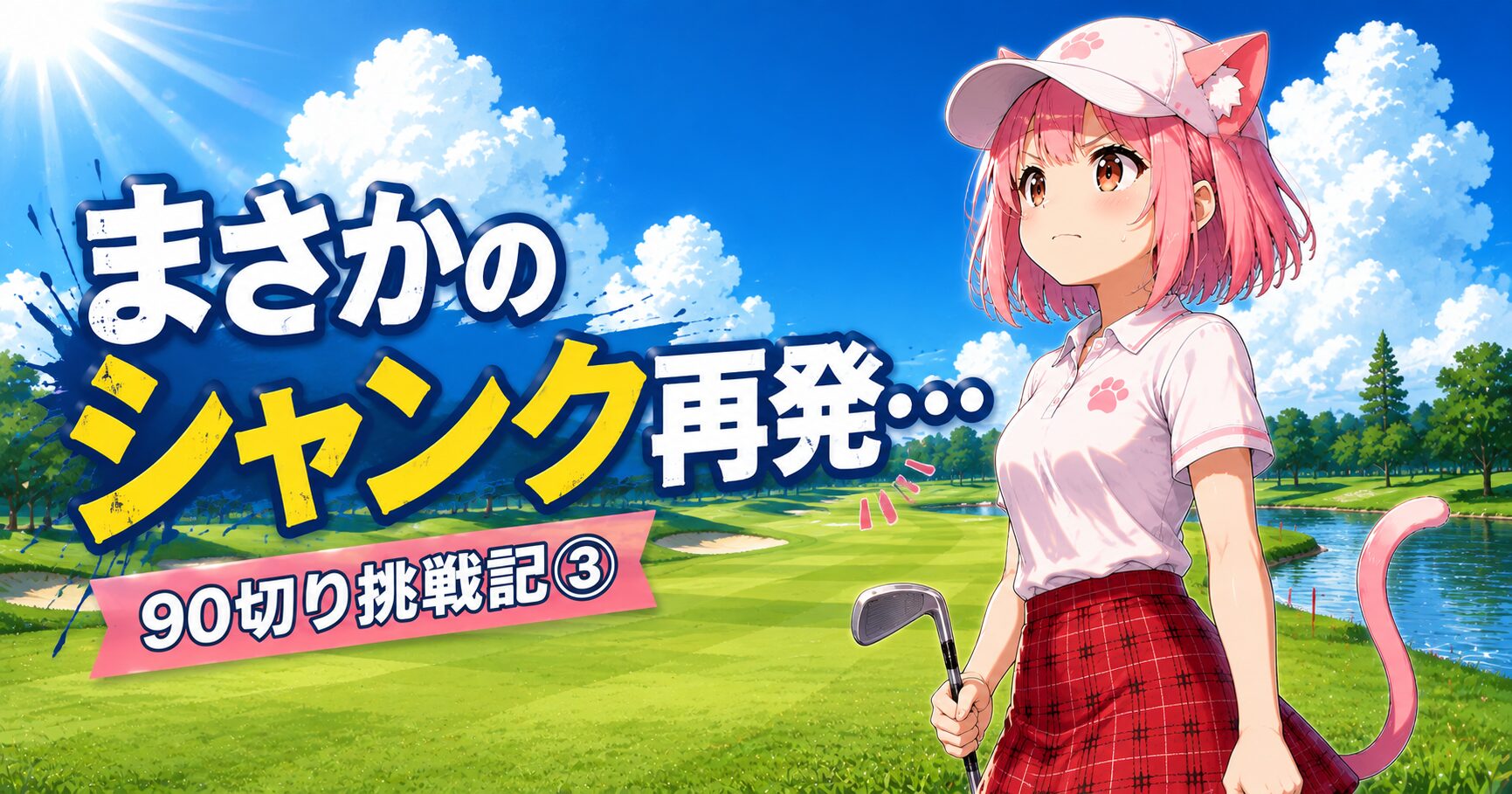 シャンク再発に悔しい表情を見せるゴルフのニャルル